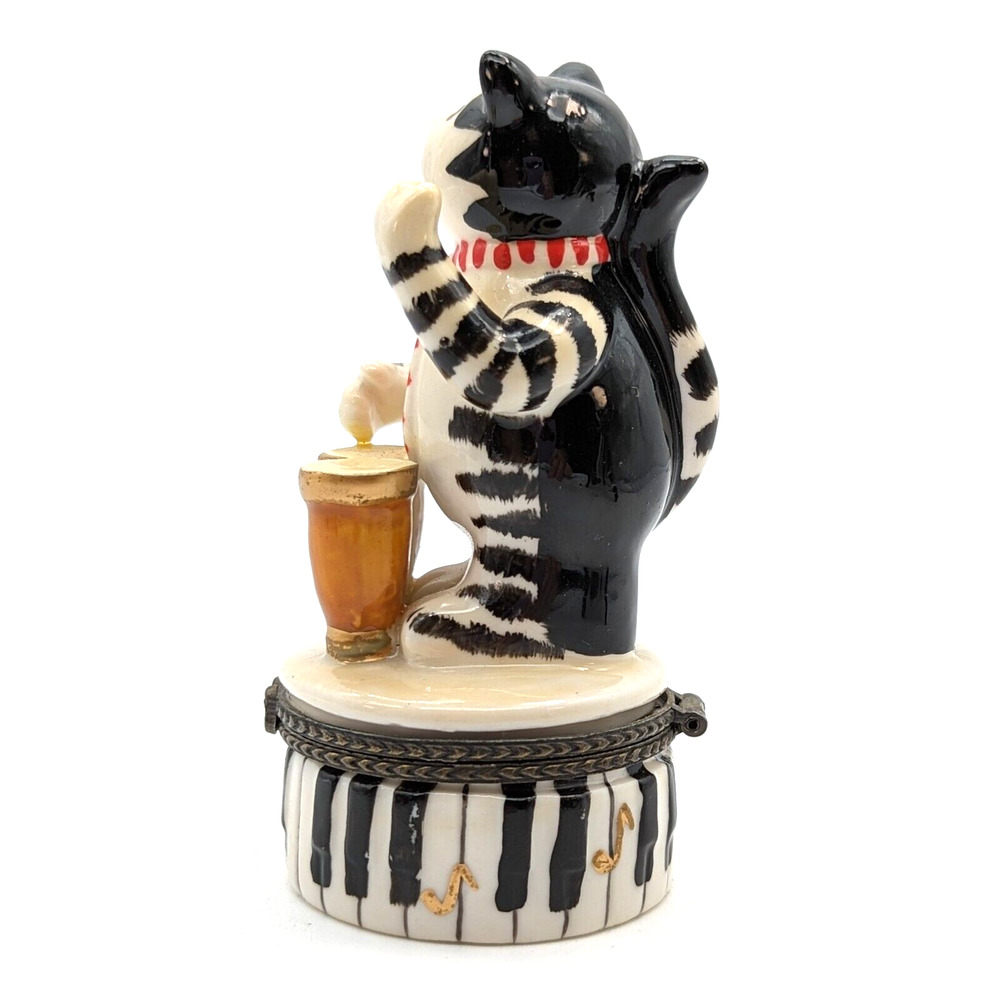 Bongo Playing Cat Hinged Trinket Box with Trinkets by Direct Connection Industry - Picture 4 of 12